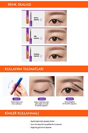 Kalıcı Likit Kaş Şekillendirici Ultra Powerproof Eyebrow Liquid [Dark Brown]